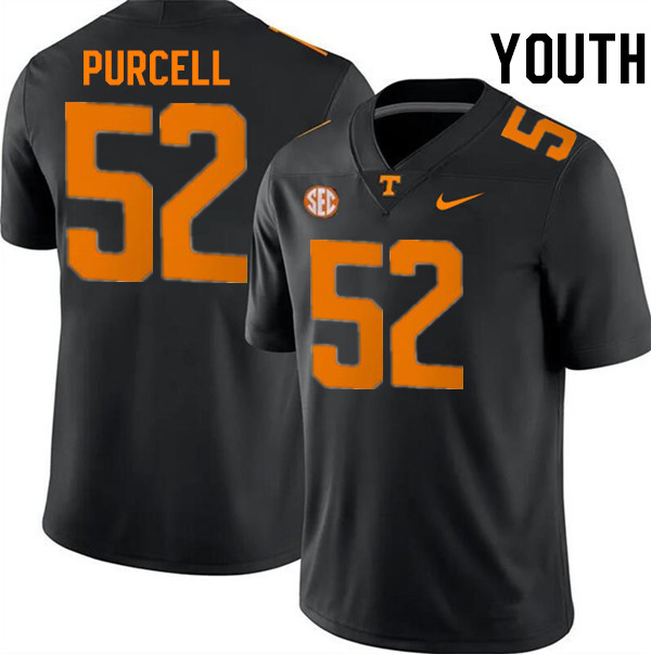 Youth #52 Eli Purcell Tennessee Volunteers College Football Jerseys Stitched-Black